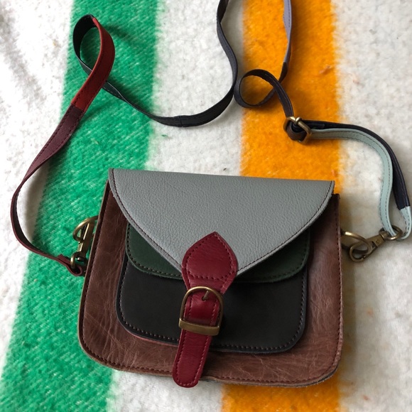 Handbags - Leather multi colour cross body purse
